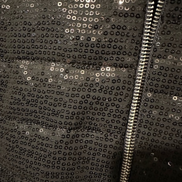 CHICOS Black sequin Size 2 puffer Vest, Women’s, - Picture 5 of 14